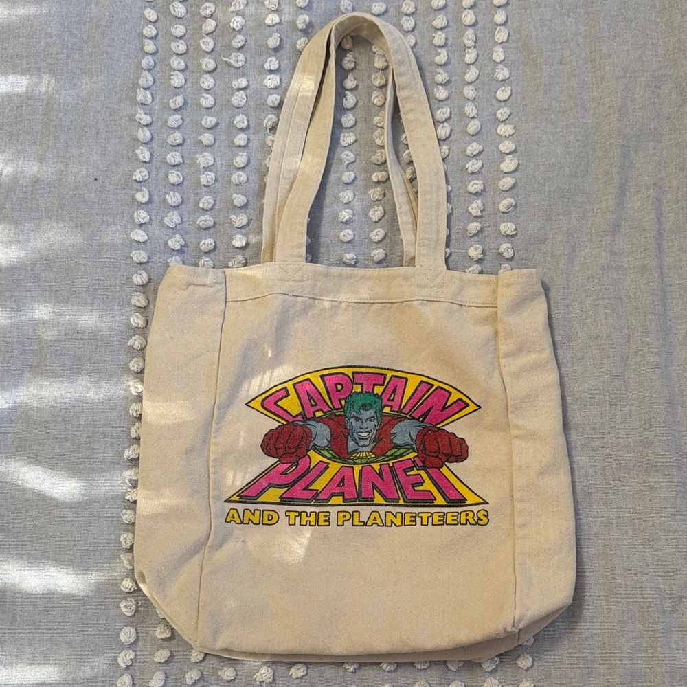 Vintage CAPTAIN PLANET 🌎 Canvas Tote Bag: 2001 Official Licensed Retro Y2K Merch